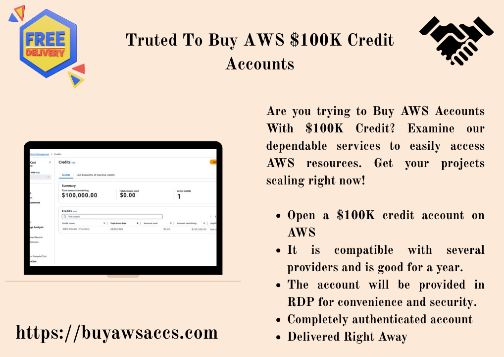 Buy AWS $100K Credit Accounts