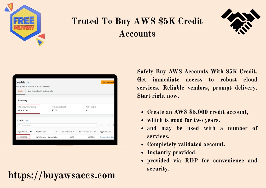 Buy AWS $5K Credit Accounts